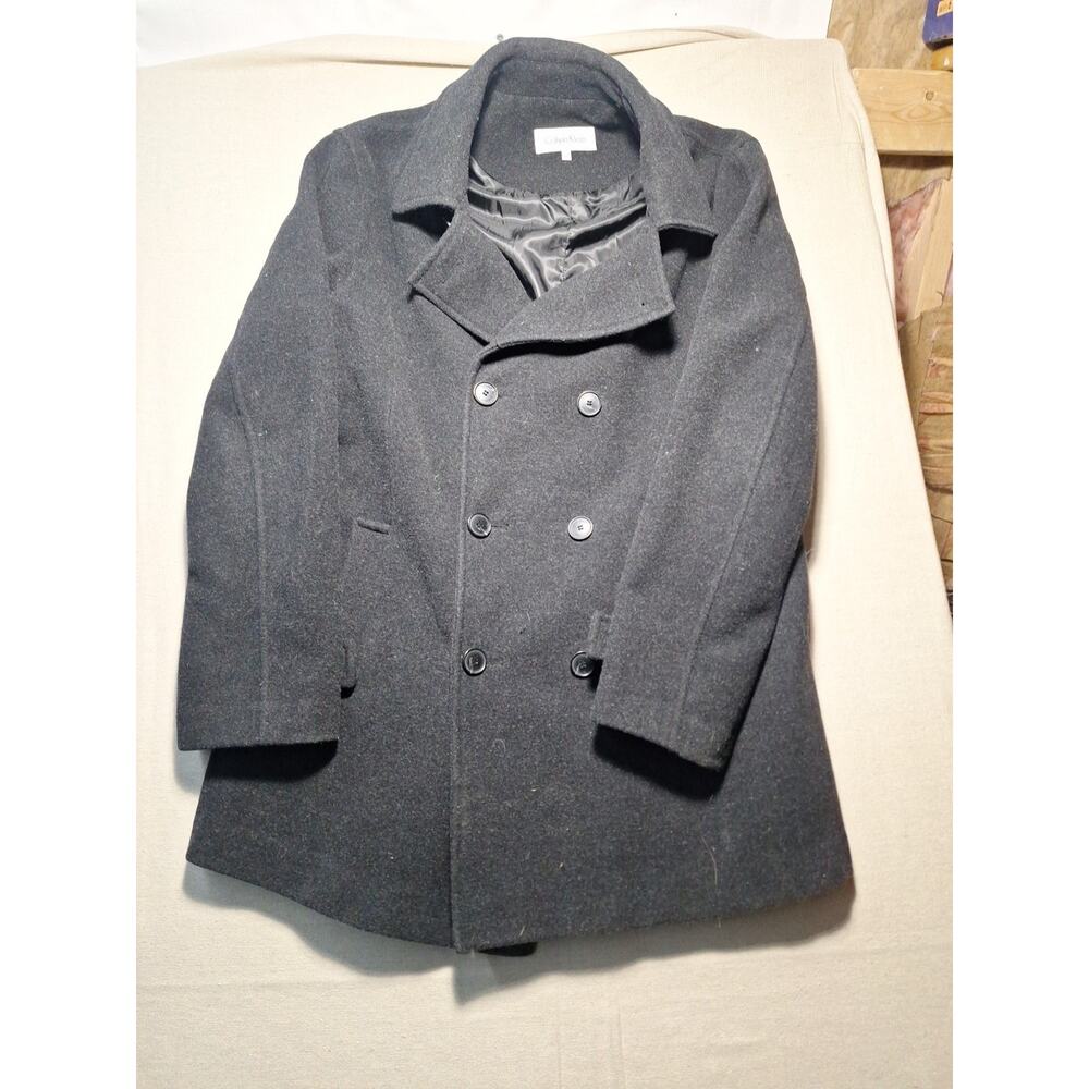 Calvin Klein Men’s Double Breasted Peacoat Black Size Medium